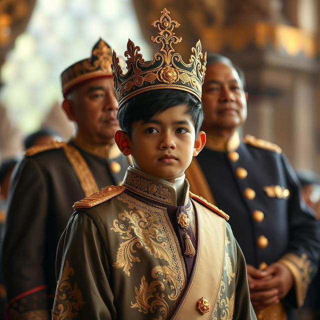 Prince Wicitrawirya, at the tender age of 17, stands with a regal yet youthful presence as he ascends to the throne