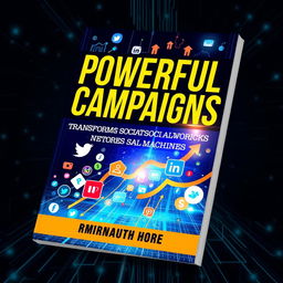 A captivating and engaging e-book cover design for 'Powerful Campaigns: Transforming Social Networks into Sales Machines'