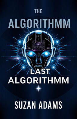 Cover design for "The Last Algorithm" featuring a dark metallic background with deep blues and grays