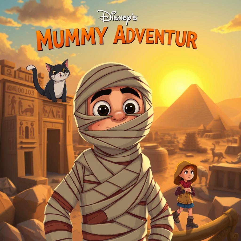 A movie poster for a Disney-like mummy adventure film