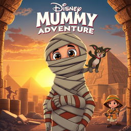 A movie poster for a Disney-like mummy adventure film