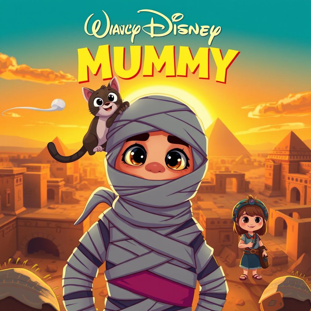 A movie poster for a Disney-like mummy adventure film