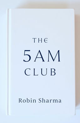A minimalistic book cover design for "The 5AM Club" by Robin Sharma