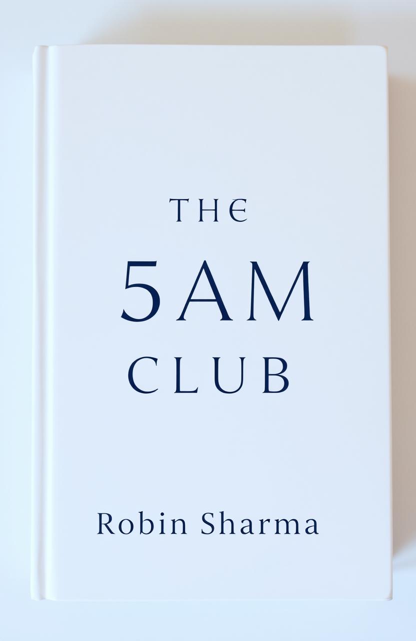 A minimalistic book cover design for "The 5AM Club" by Robin Sharma