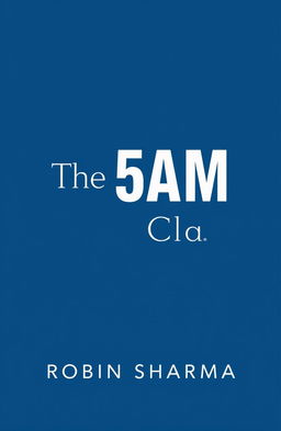 A minimalistic book cover design for "The 5AM Club" by Robin Sharma
