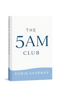 A minimalistic book cover design for "The 5AM Club" by Robin Sharma
