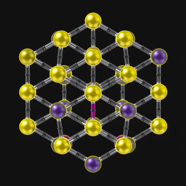 A detailed scientific diagram illustrating the crystal lattice structure of CsPbBr3 perovskite with Cd atoms integrated into it