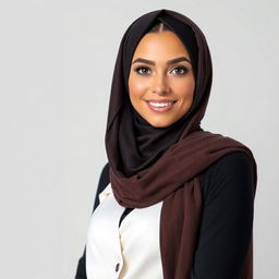 A beautiful and sexy woman confidently wearing a stylish hijab