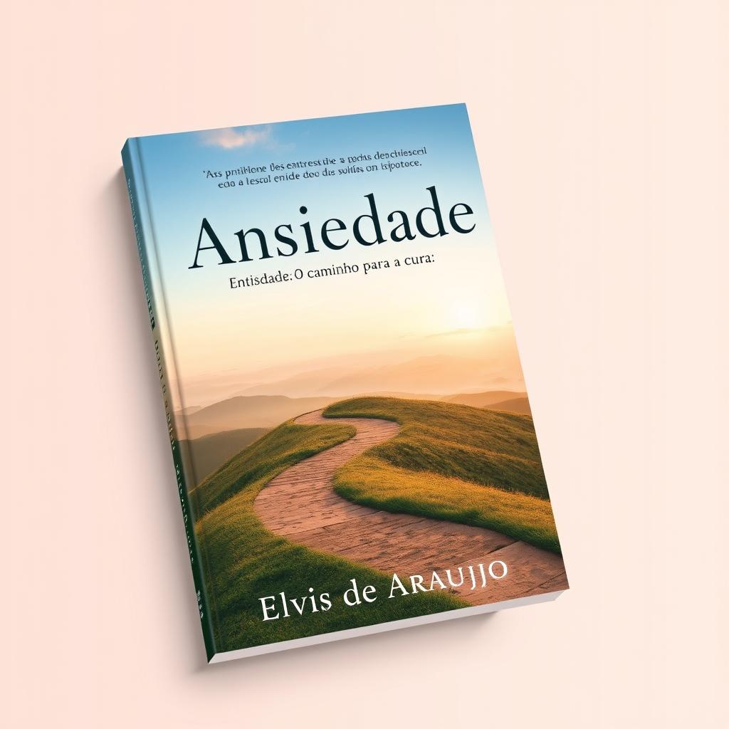 A captivating book cover design for "Ansiedade: O Caminho para a Cura" by Elvis de Araujo