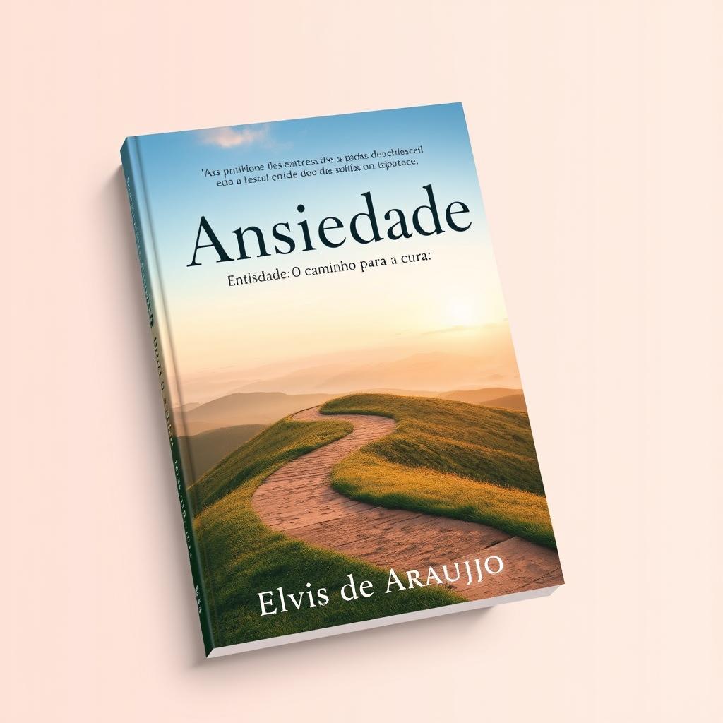 A captivating book cover design for "Ansiedade: O Caminho para a Cura" by Elvis de Araujo