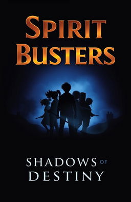 A striking book cover for the novel titled *Spirit Busters: Shadows of Destiny*