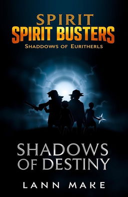 A striking book cover for the novel titled *Spirit Busters: Shadows of Destiny*