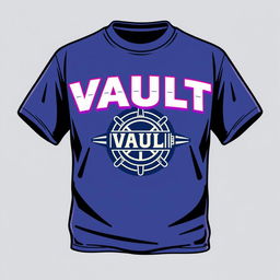 A retro 1990s-style T-shirt designed for a fictional movie titled "VAULT