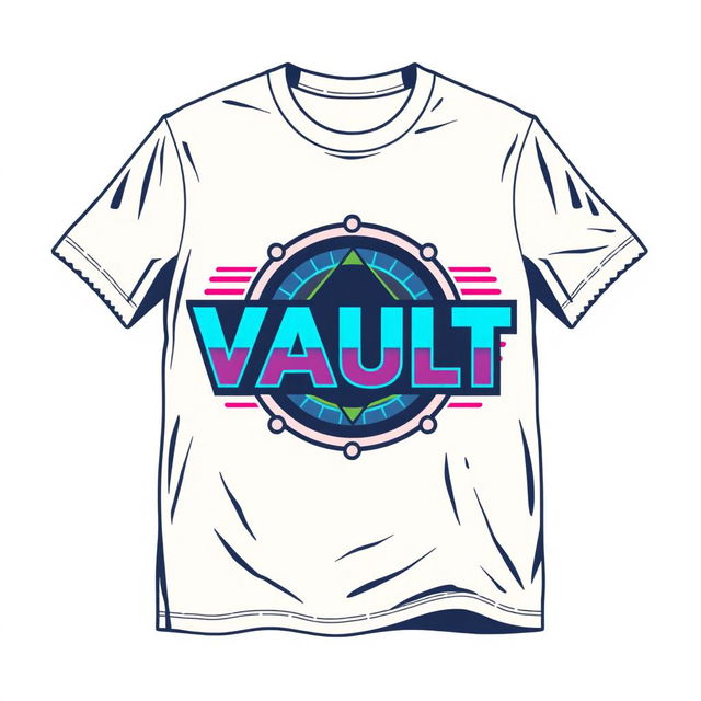 A retro 1990s-style T-shirt designed for a fictional movie titled "VAULT