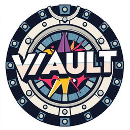 A vintage 1990s-inspired T-shirt design that features the theme of "VAULT," encapsulating the essence and nostalgia of the era