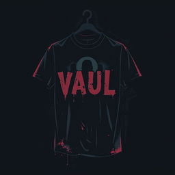 A dark and edgy T-shirt design set in the 1990s, featuring the theme "VAULT"