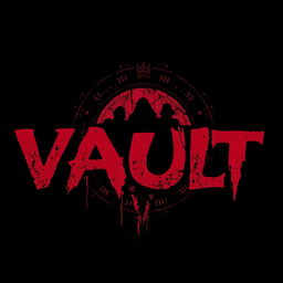 A dark and edgy T-shirt design set in the 1990s, featuring the theme "VAULT"