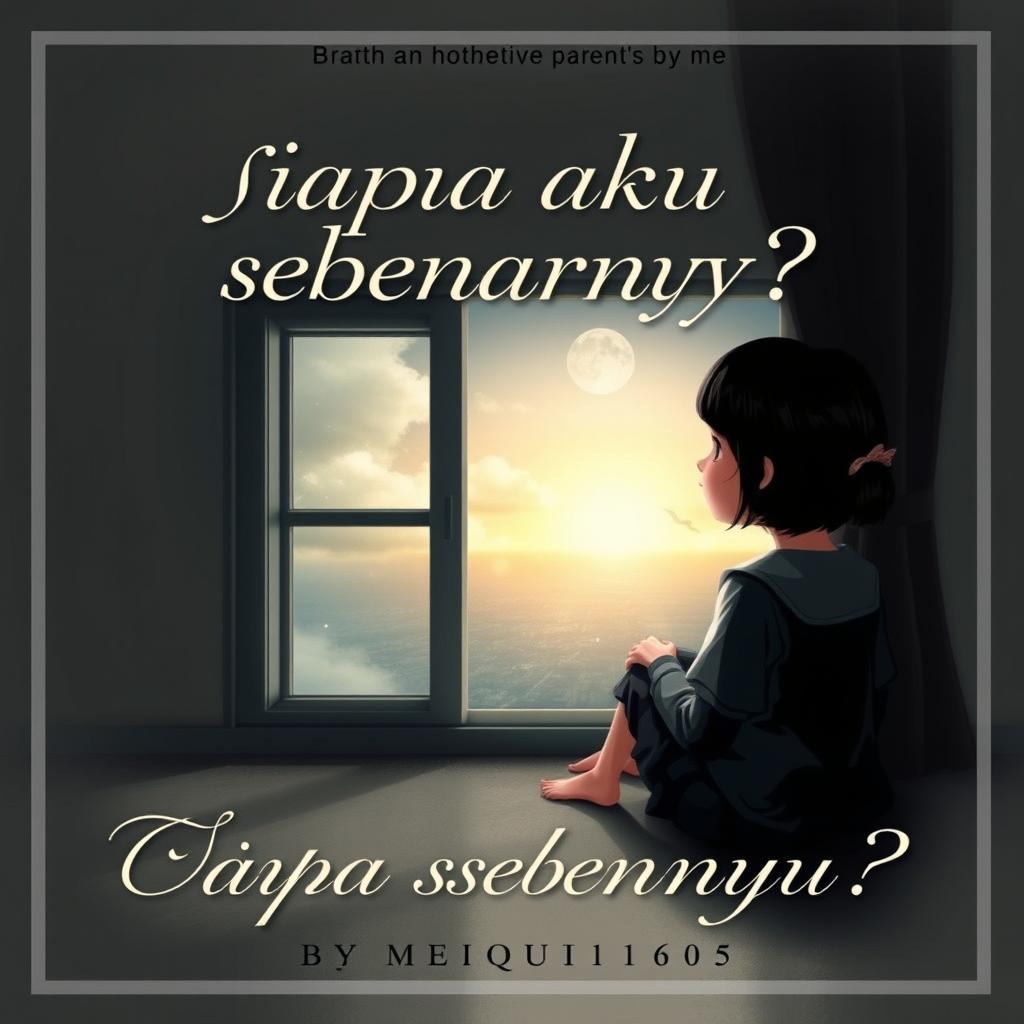 A novel cover for the title "Siapa aku sebenarnya?" by Meiqu1605