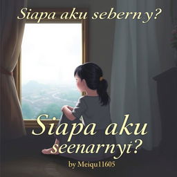 A novel cover for the title "Siapa aku sebenarnya?" by Meiqu1605