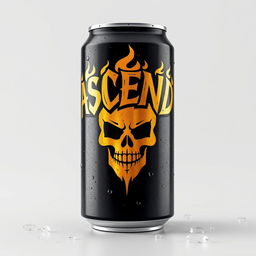 A 3D rendered illustration of a soda can inspired by the Liquid Death can design