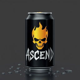 A 3D rendered illustration of a soda can inspired by the Liquid Death can design