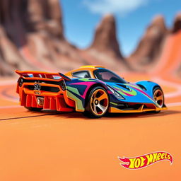 A vibrant and dynamic Hot Wheels model of the SSC Tuatara, showcasing its iconic supercar design with exaggerated features typical of a Hot Wheels toy