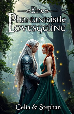 A fantasy romance book cover inspired by The Lord of the Rings