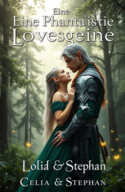 A fantasy romance book cover inspired by The Lord of the Rings