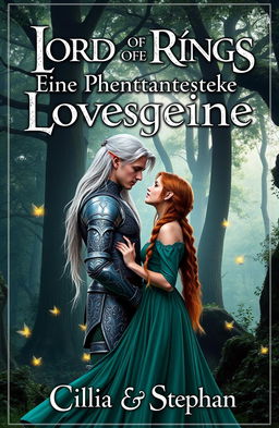 A fantasy romance book cover inspired by The Lord of the Rings