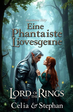 A fantasy romance book cover inspired by The Lord of the Rings