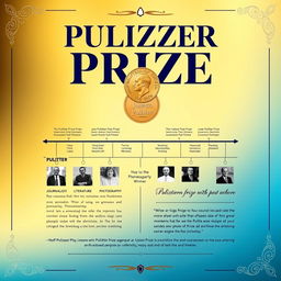 A visually captivating informational poster on the topic of the 'Pulitzer Prize'