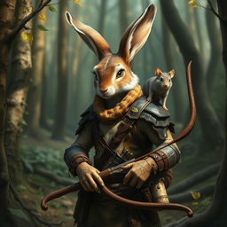 A lean and agile bunny humanoid named Hopson in a forested terrain