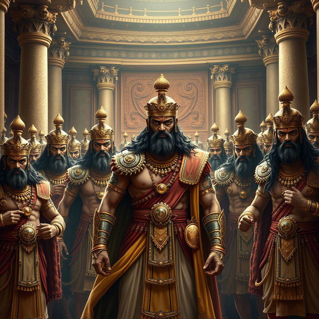 A depiction of the Kurawas from the Mahabharata, showcasing the powerful and numerous princes