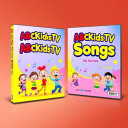 A bright and cheerful cover design for a children's song DVD titled 'ABCKidsTV Songs'