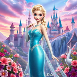 Elsa barbie cartoon on sale