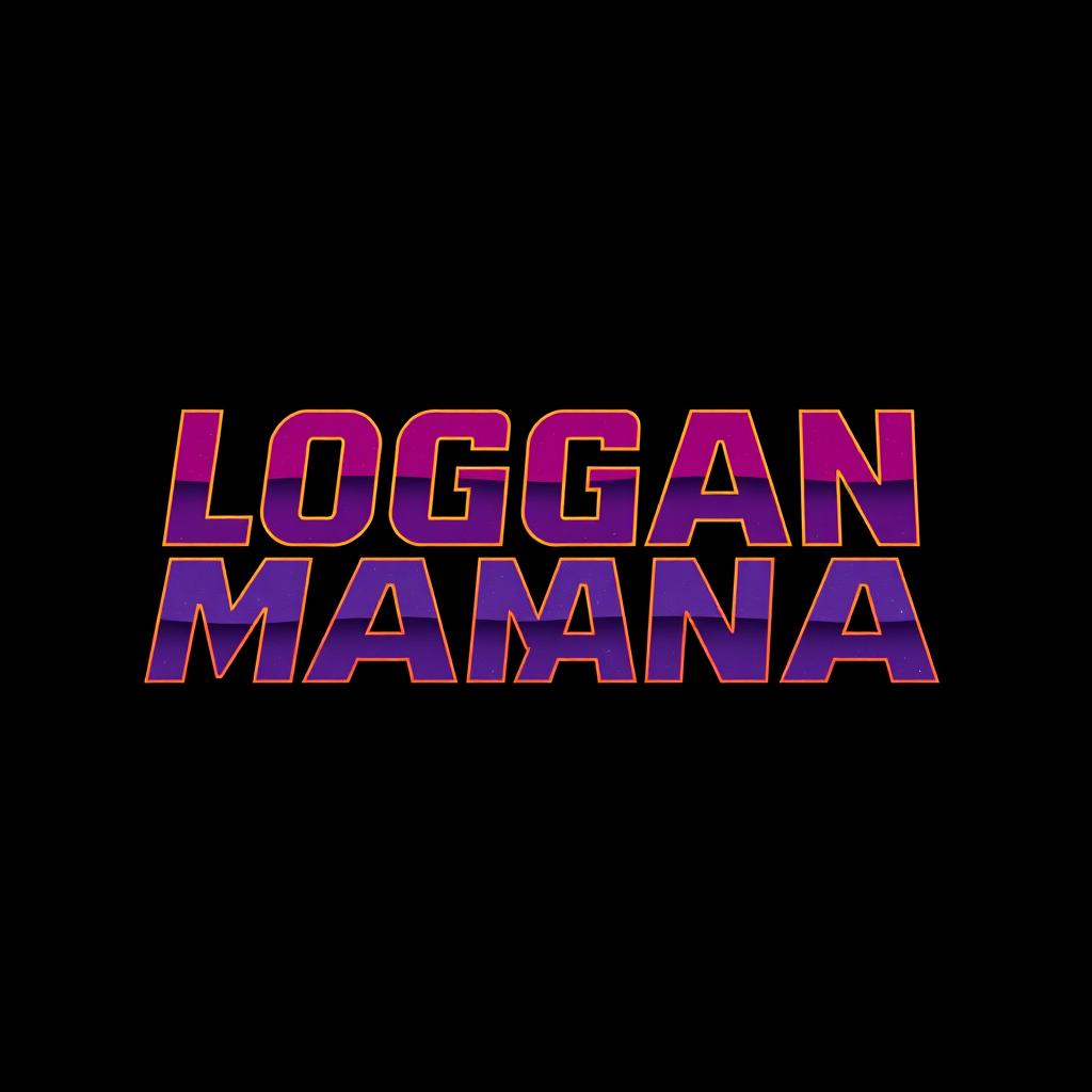 Bold 'LOGAN MANIA' text in Hulkamania font against a solid black background