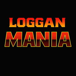 Bold 'LOGAN MANIA' text in Hulkamania font against a solid black background