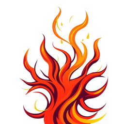 Illustration of hair resembling vibrant, wild flames