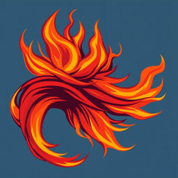 Illustration of hair resembling vibrant, wild flames