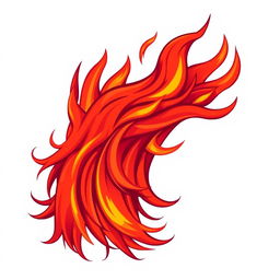 Illustration of hair resembling vibrant, wild flames