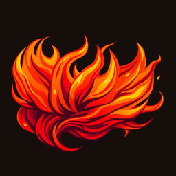 Illustration of hair resembling vibrant, wild flames