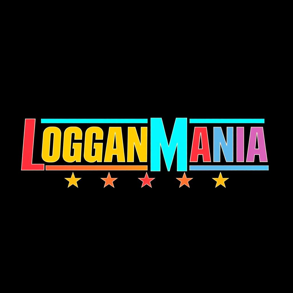 A retro WWF WrestleMania logo style design featuring the word "LOGANMANIA"