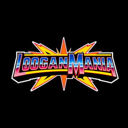 A retro WWF WrestleMania logo style design featuring the word "LOGANMANIA"