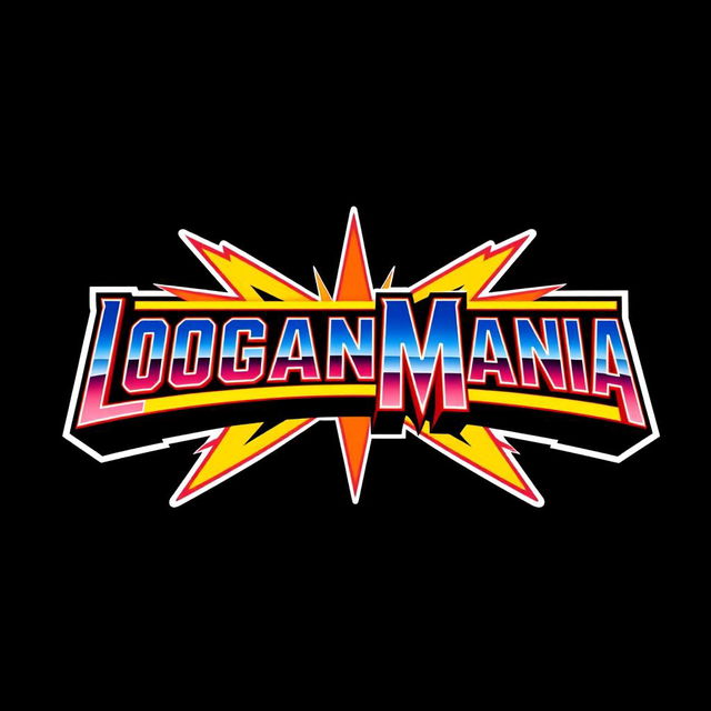 A retro WWF WrestleMania logo style design featuring the word "LOGANMANIA"