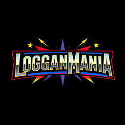 A retro WWF WrestleMania style logo with the text 'LOGANMANIA', showcasing the iconic font and design elements from classic WrestleMania graphics