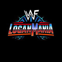 A retro WWF WrestleMania style logo with the text 'LOGANMANIA', showcasing the iconic font and design elements from classic WrestleMania graphics