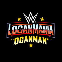 A retro WWF WrestleMania style logo with the text "LOGANMANIA" in bold, vintage typography