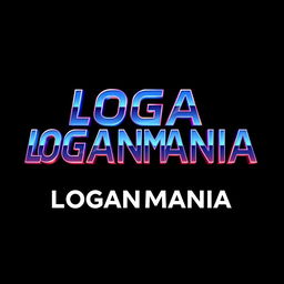 Logo design with the text "LOGANMANIA" in a vibrant and bold oon style