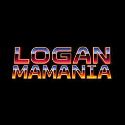 Logo design with the text "LOGANMANIA" in a vibrant and bold oon style