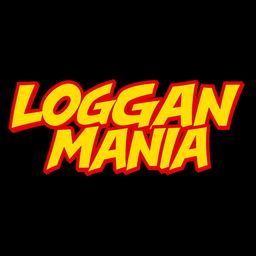 A logo featuring jagged letters spelling "LOGAN MANIA" in a dynamic and eye-catching style